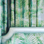 Robellini Silk Embroidered Aqua Fabric