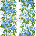 Saratoga Rose Petite - Blue Wallpaper