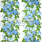 Saratoga Rose Petite - Blue Wallpaper