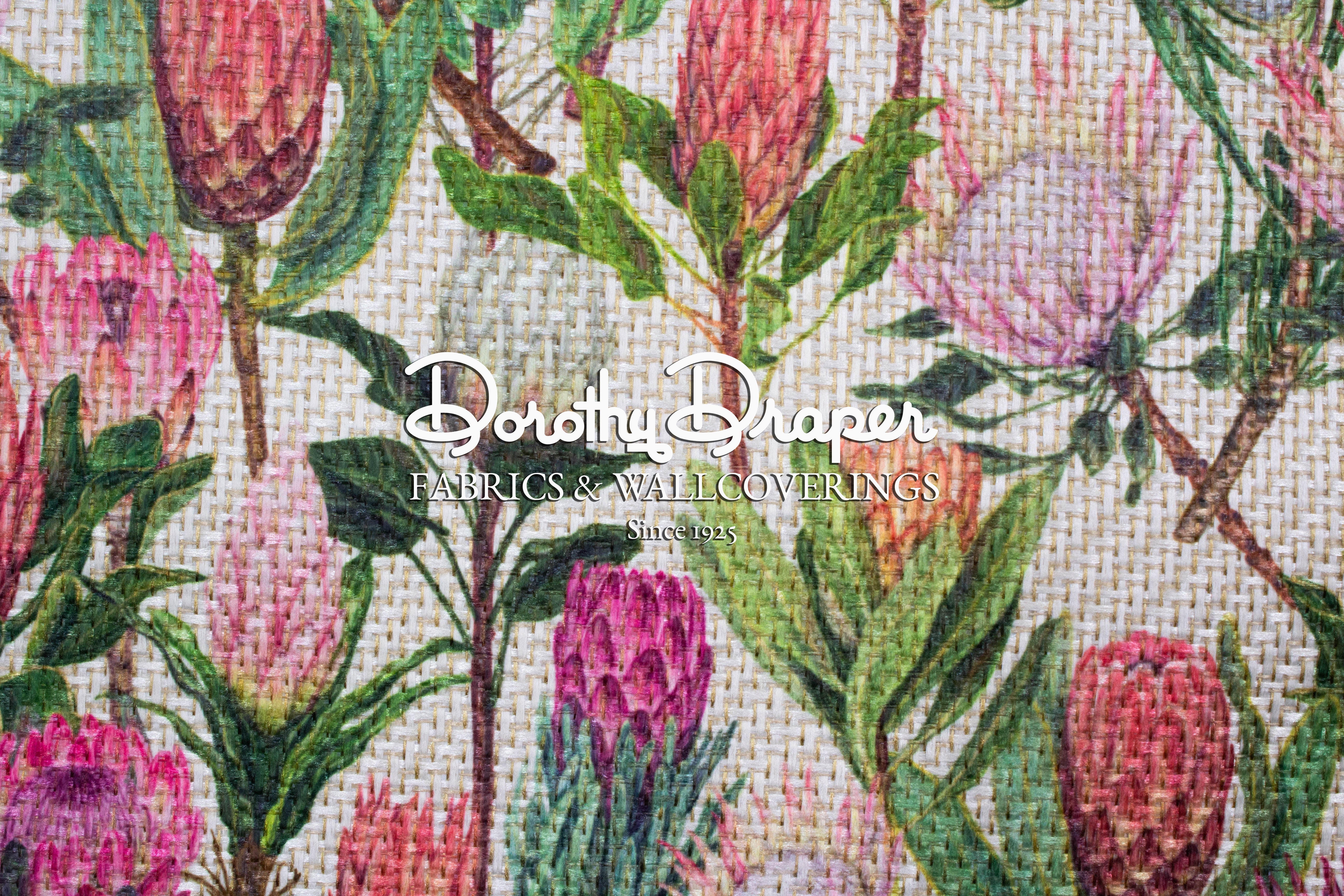 Scottish Field Fuchsia Woven Fabric