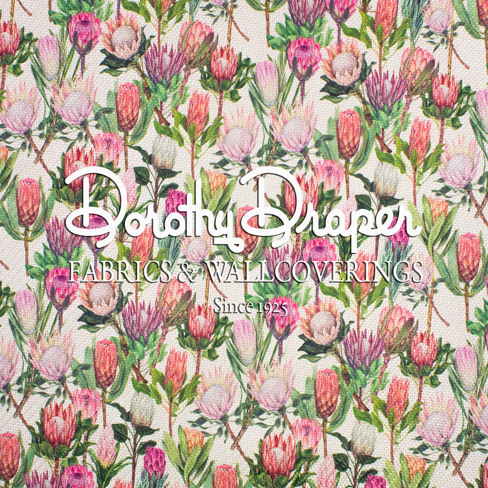 Scottish Field Fuchsia Woven Fabric