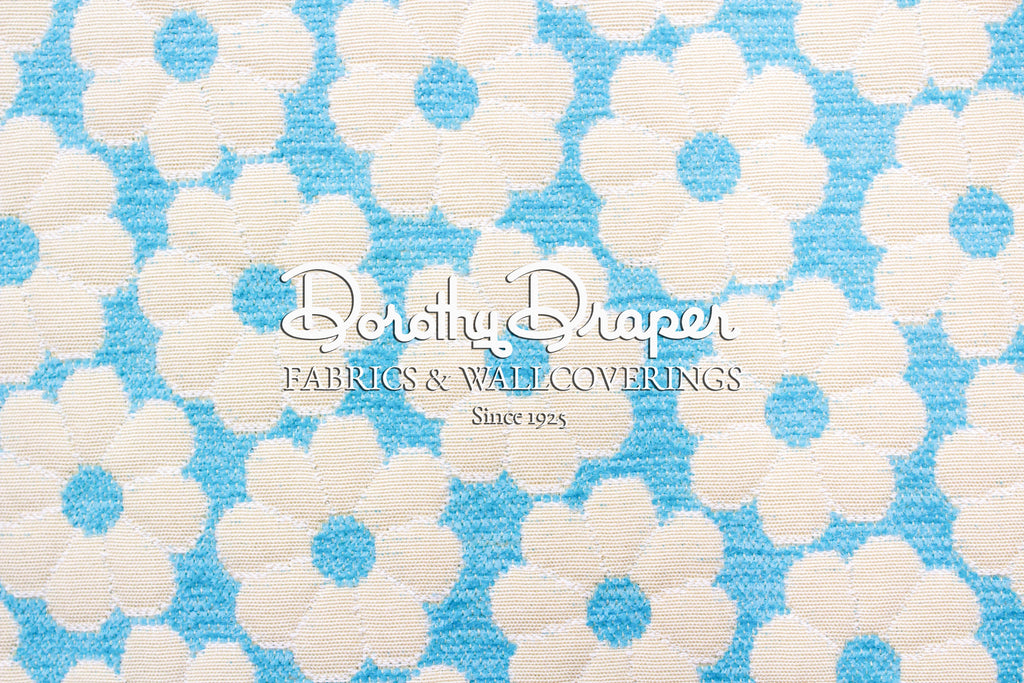 Summer Daisy Aqua Fabric