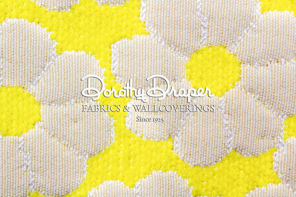 Summer Daisy Yellow Woven Fabric