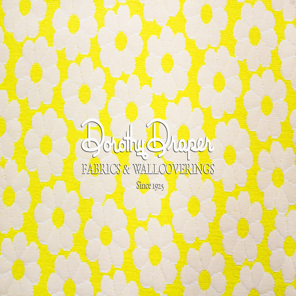 Summer Daisy Yellow Woven Fabric