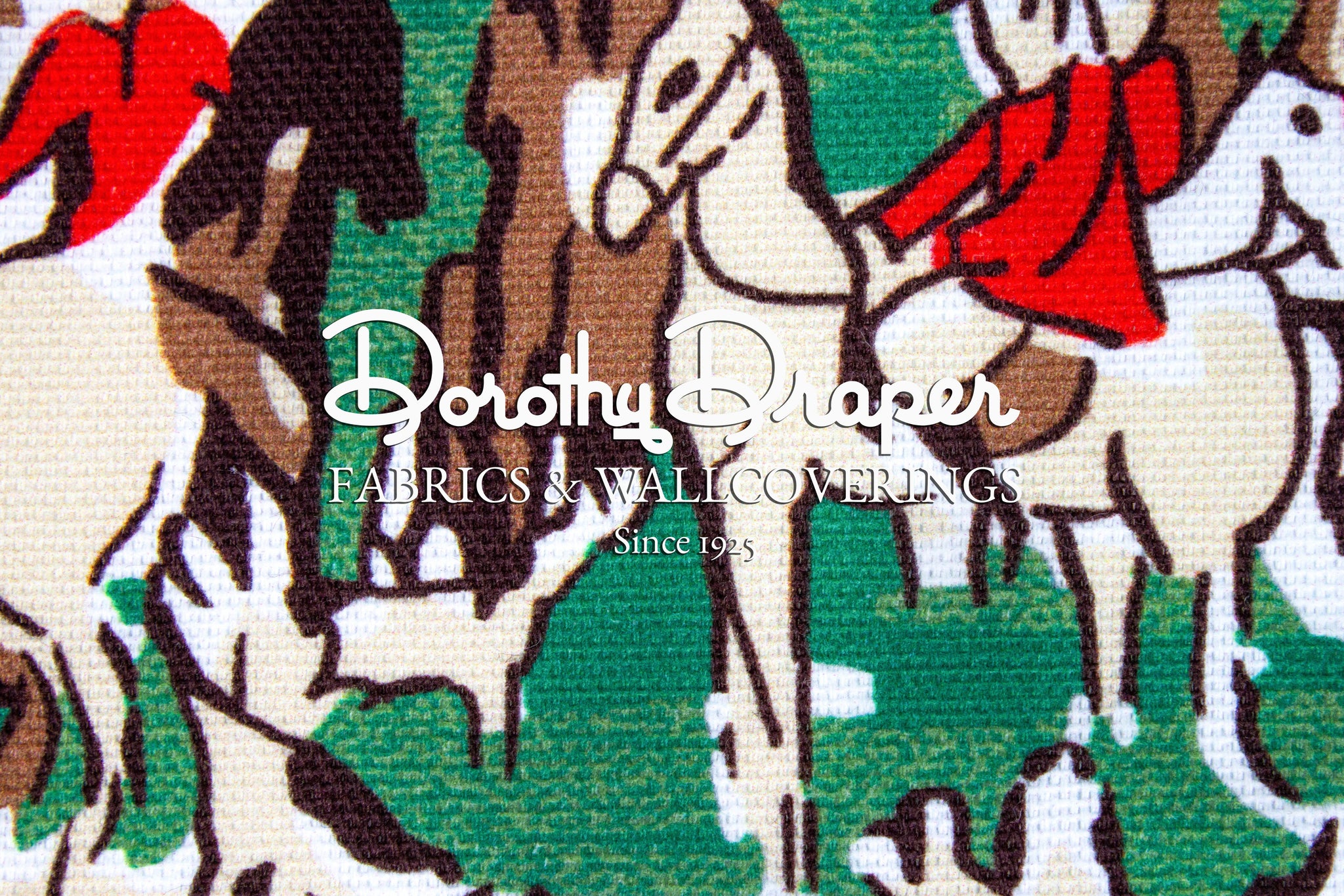 Tally Ho! Field Green Fabric – Dorothy Draper Home