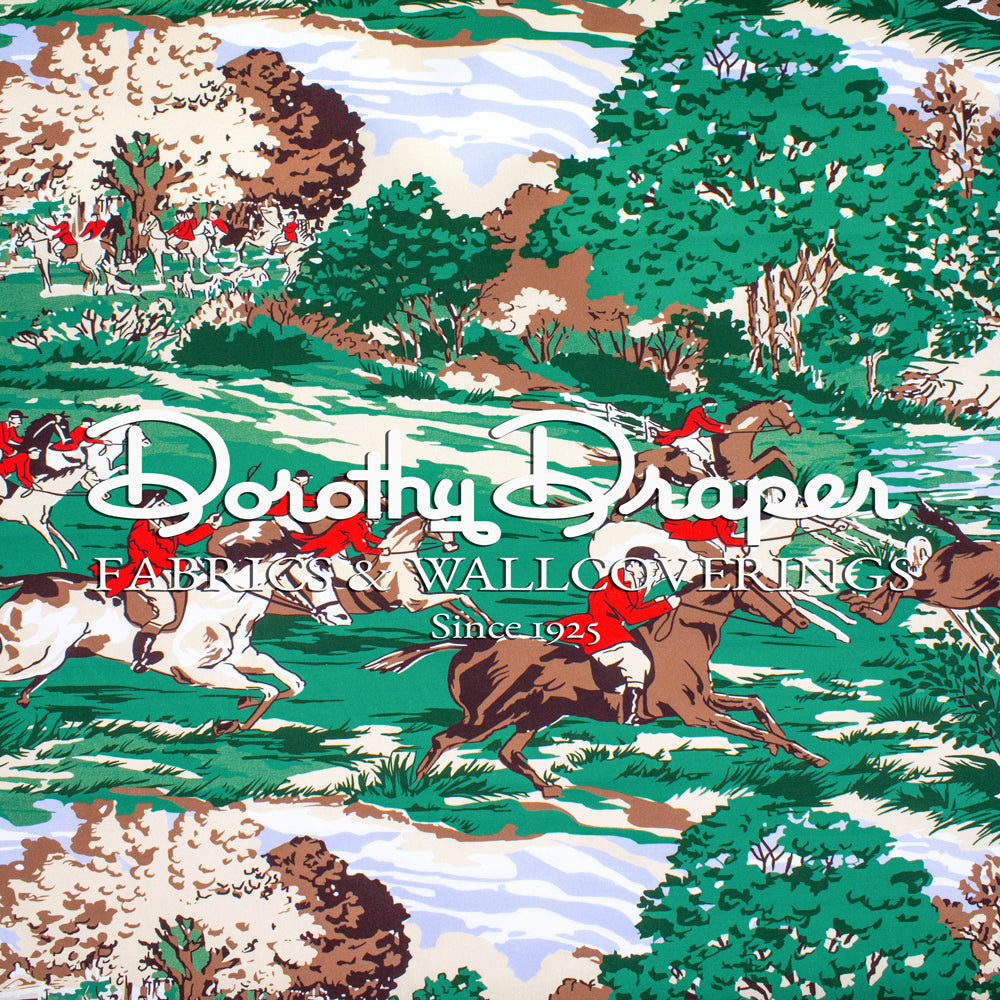 Tally Ho! Field Green Wallpaper
