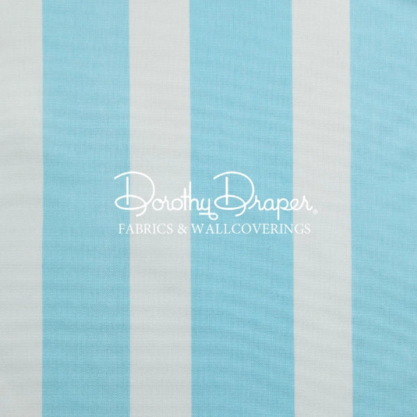 Draper Stripe Aqua Blue Fabric