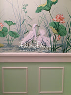 Snowy Egret Mint Fabric