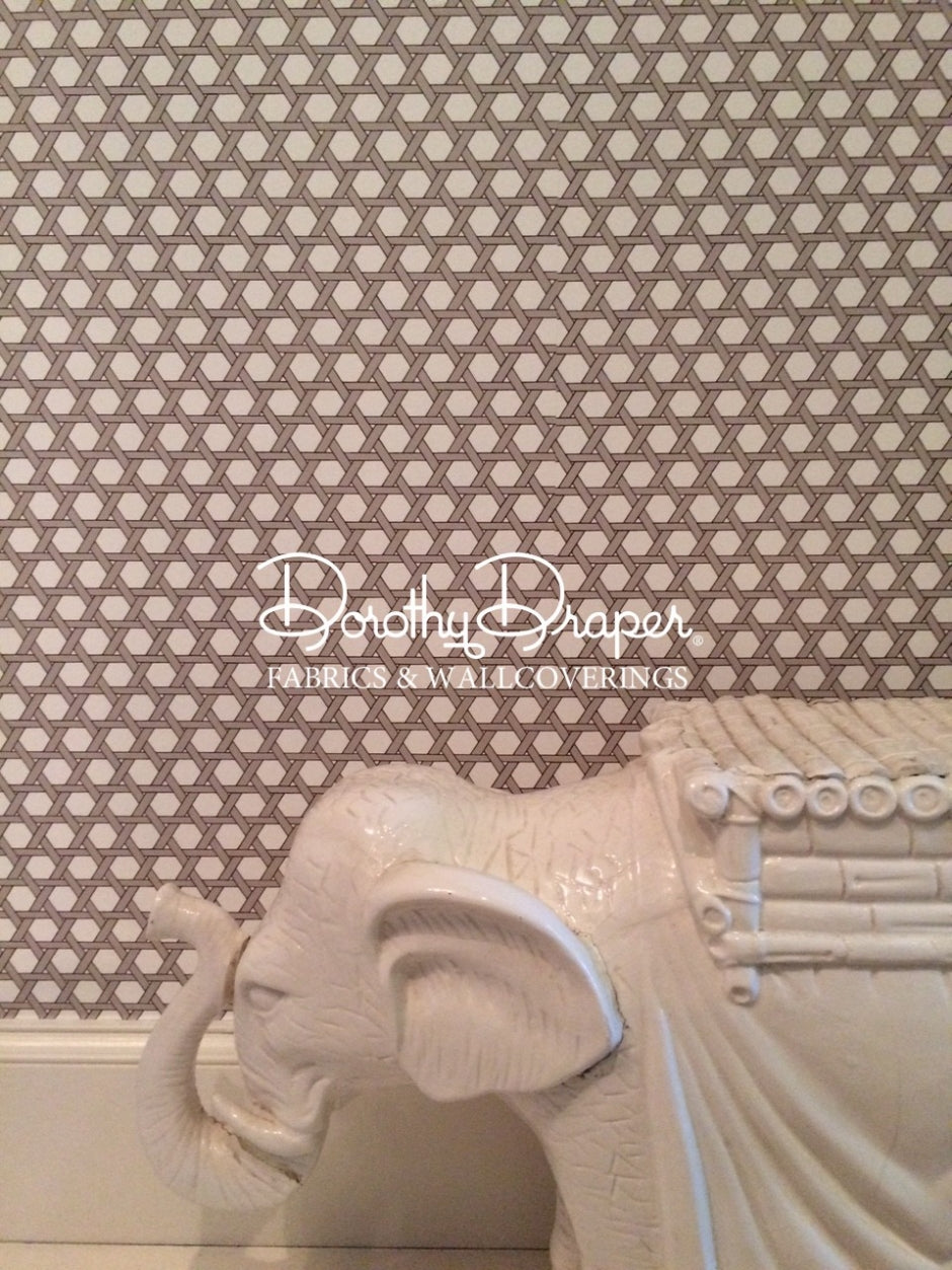 Basket Weave Brown Wallpaper