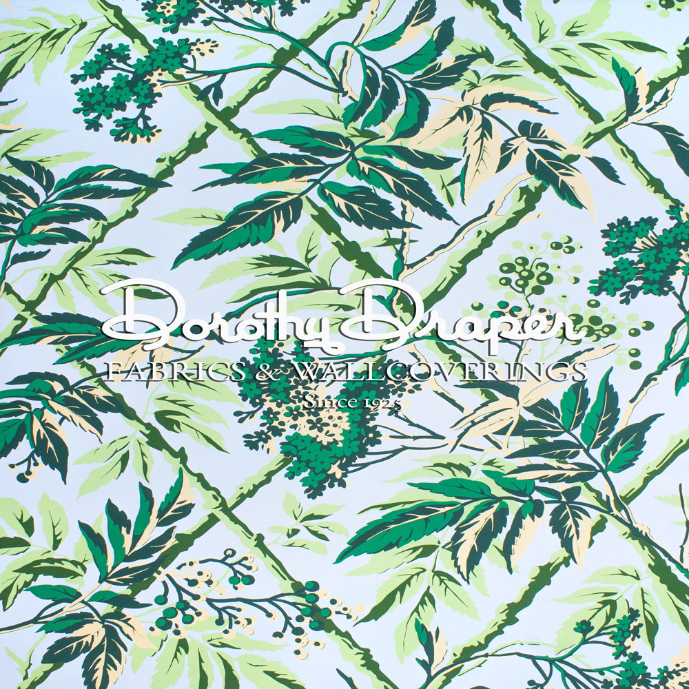 Trellis Room Aqua Wallpaper