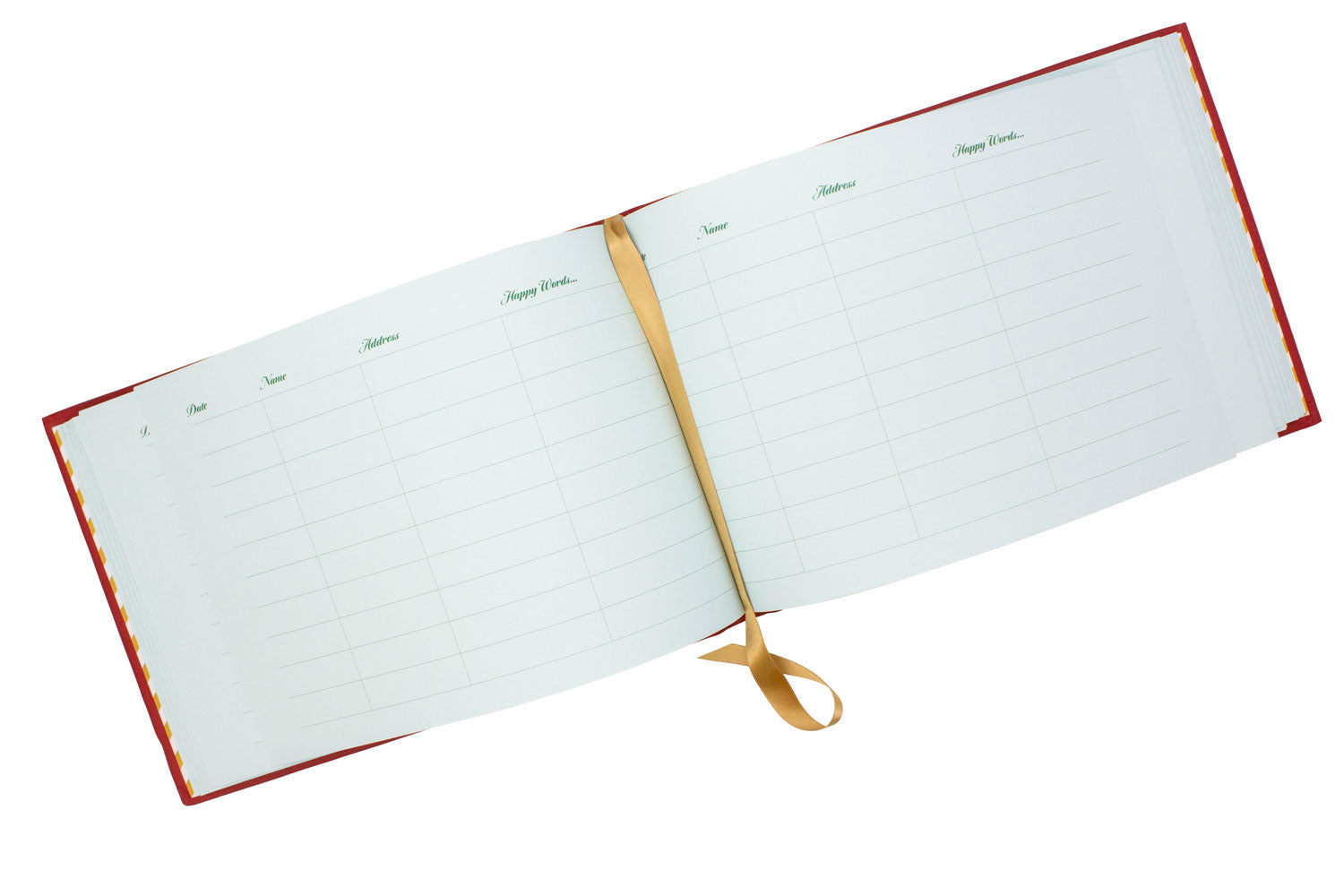 Leather Bound Guest Visitors Book - Red