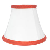 Chandelier Silk Shade - White with Coral Detail